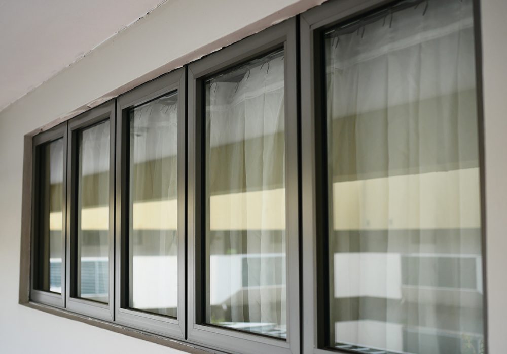 Modern office building with tinted windows. Urban architecture. High quality photo